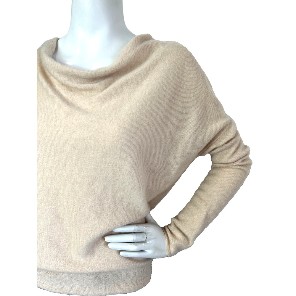 Club Monaco Italian Cashmere Sweater Womens Size XS Latte Cowlneck Dolman Sleeve - Picture 7 of 9